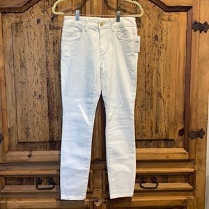 Anthropologie White Pilcro Script Skinny Jeans Ideal Fit Sz 28